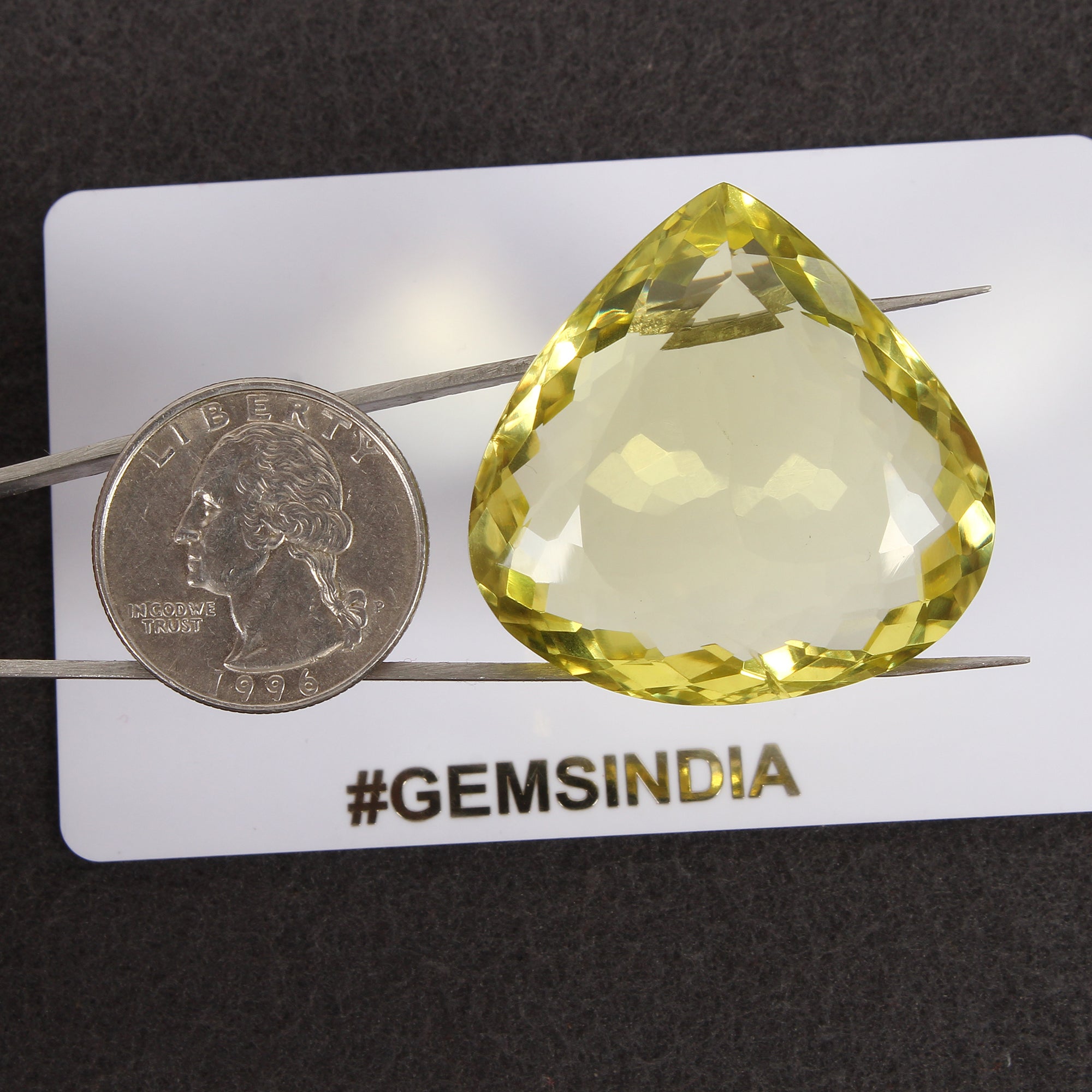 106.80 Ct Natural Untreated Golden Yellow Citrine Pear Cut Loose Gem For Pendant