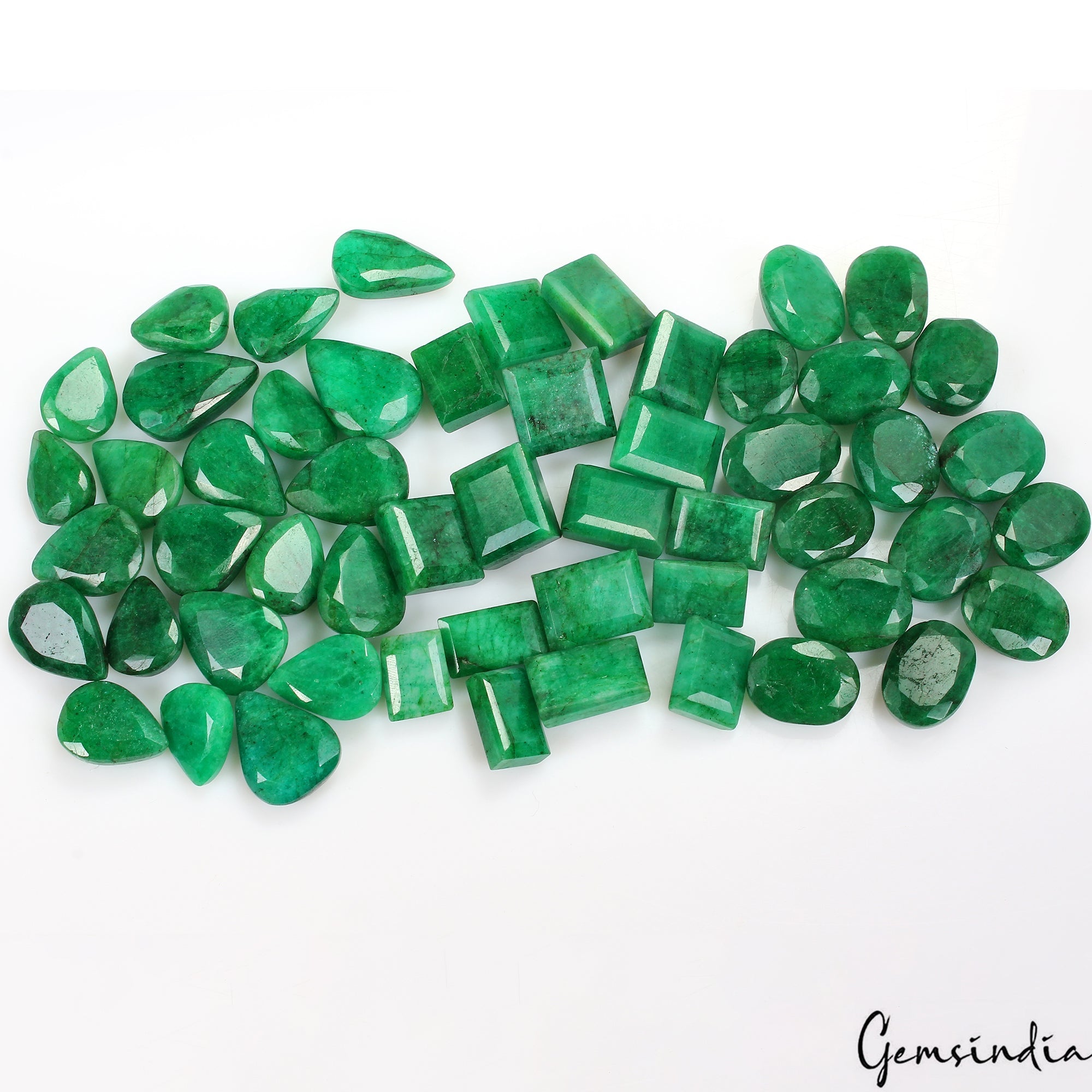 800 Ct Natural Finest Green Emerald Mix Cut Loose AAA Grade 13-23mm Gemstone Lot