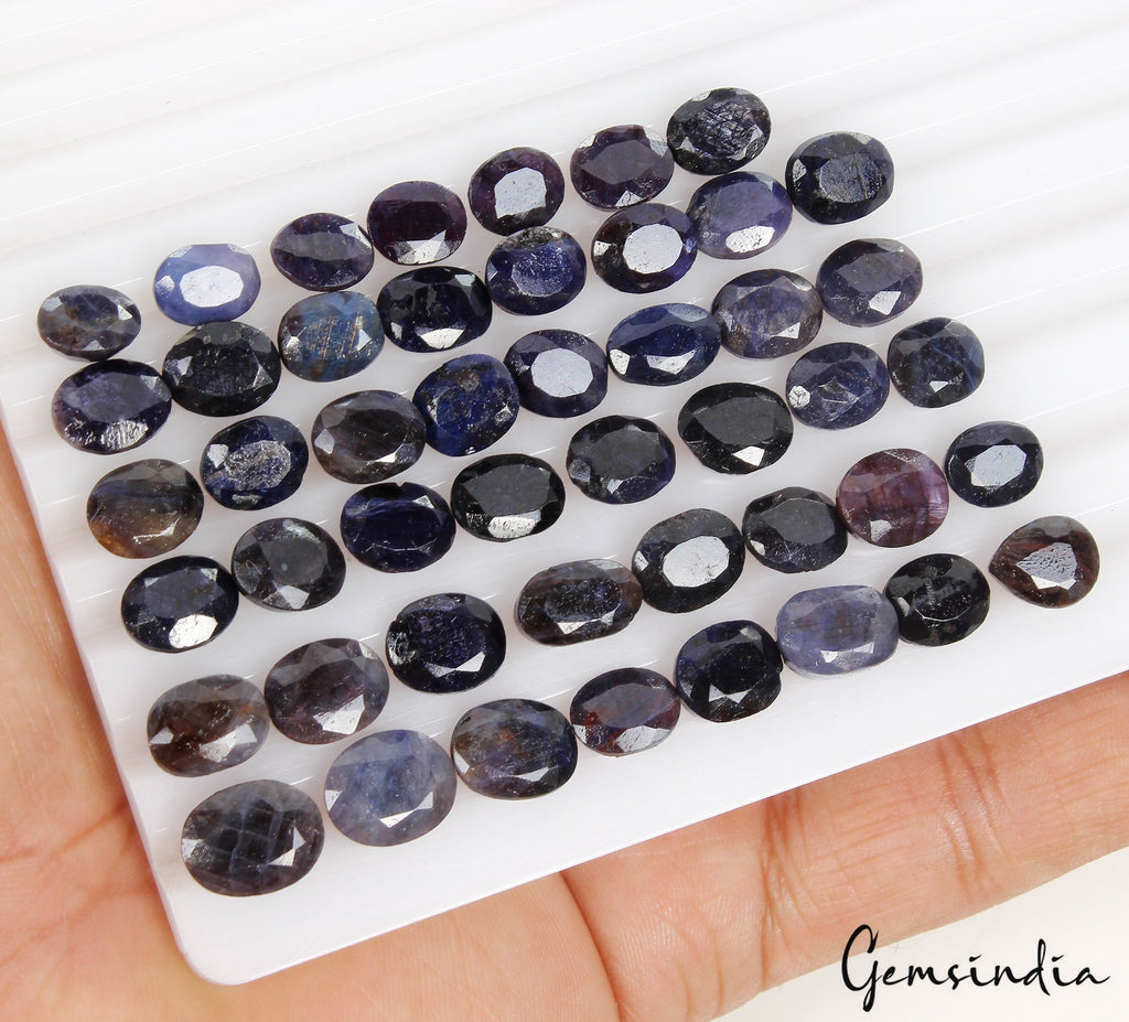 47 Pcs Natural Blue Sapphire 8-11mm Oval Cut Loose Jewelry Gemstones Lot 150 Cts