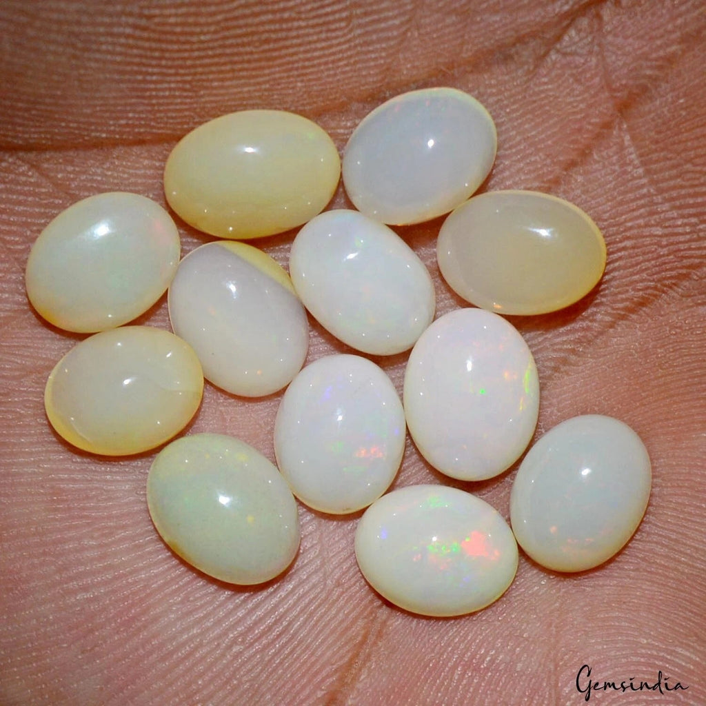 Certified 20.10 Cts/12 Pcs Natural Welo Fire Ethiopian Opal Oval Cab Loose Gems
