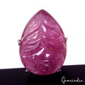 IGL&I Certified 15.70 Cts Natural Mozambique Red Ruby Pear Carved Gem For Ring