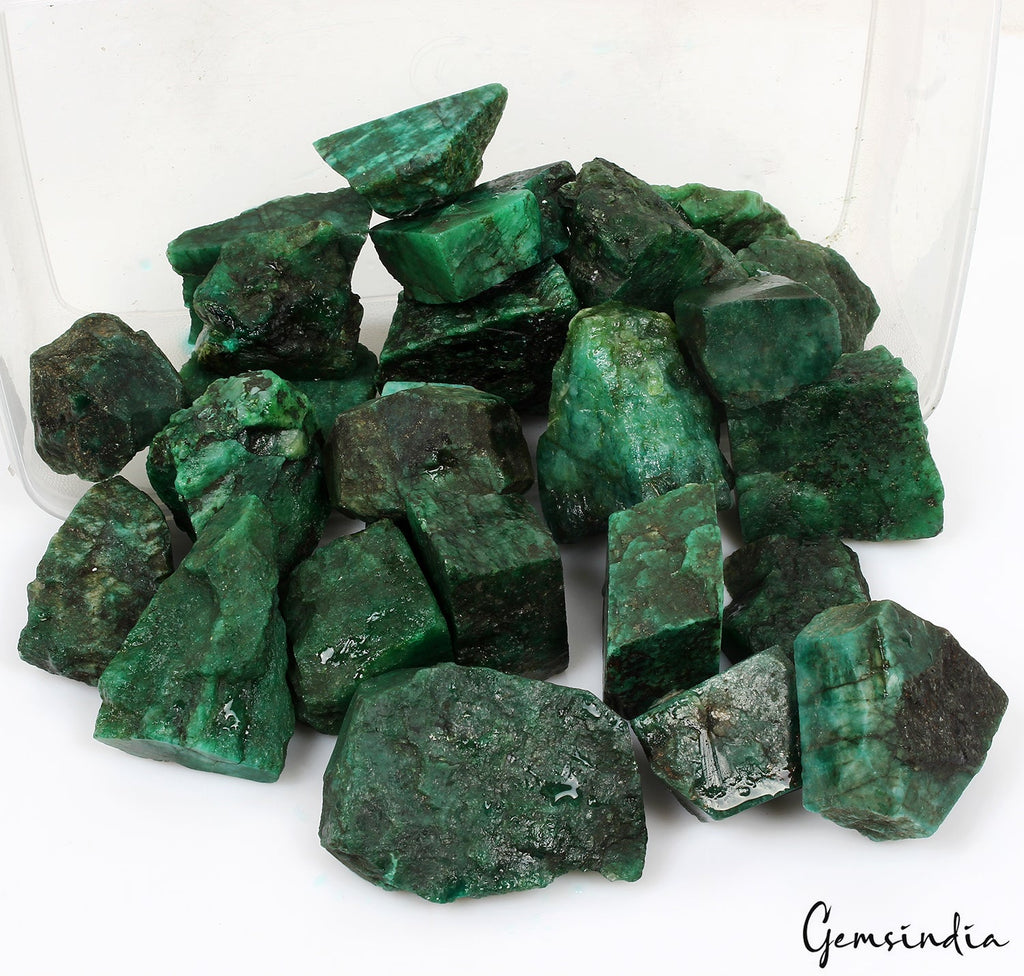 1.54 Kilo Natural Green Colombian Emerald Raw Uncut Freefome Loose Gems Lot 27Pc