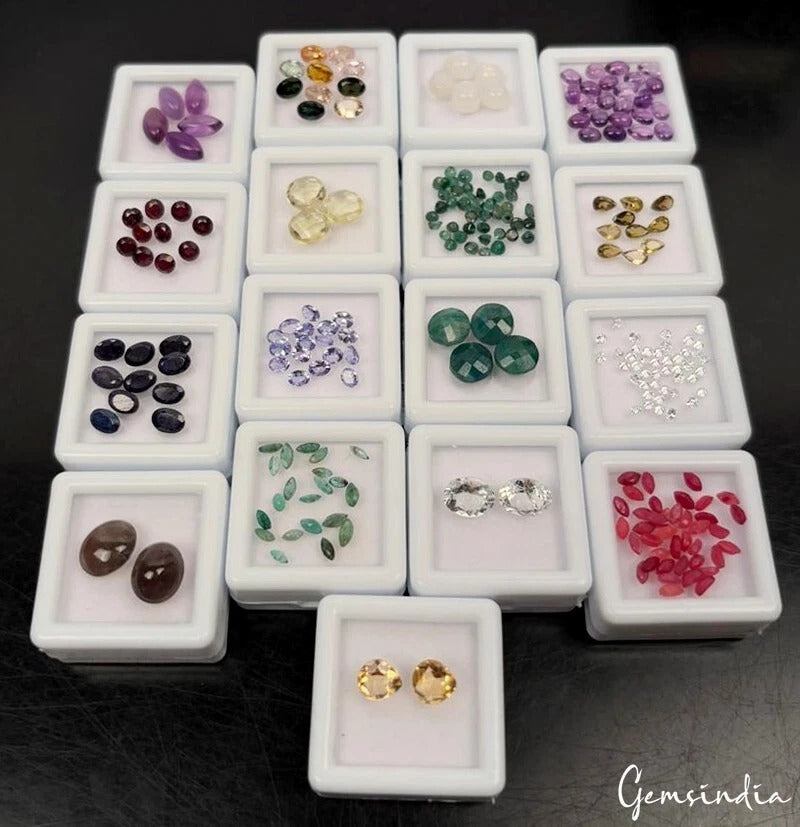 246Pcs Estate Genuine Semi Precious Loose Mix Cut Multi Gemstones Lot Collection