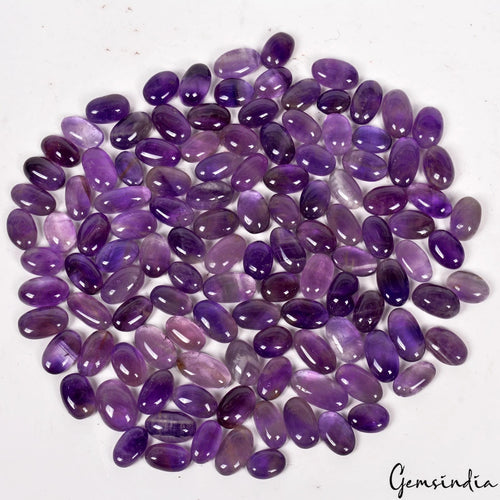Amethyst Lot, Cabochon, Untreated, Purple — 119 Pieces, 10mm to 17mm, 500 Ct, Madagascar