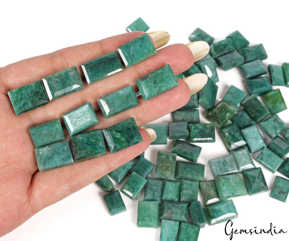 1000 Ct/87 Pc Natural Brazilian Green Emerald Baguette Cut Loose Gem For Jewelry
