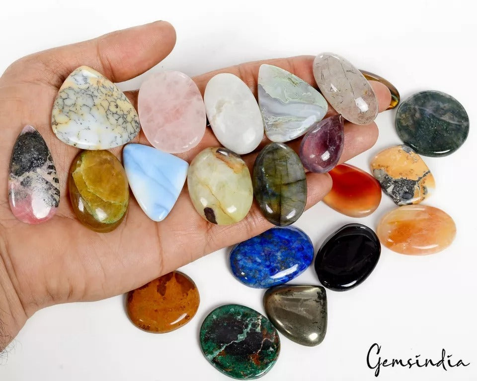 AA++ Natural Mix Cabochon Loose Multi Color Gemstone Wholesale Lot~1200 Ct/21 Pc