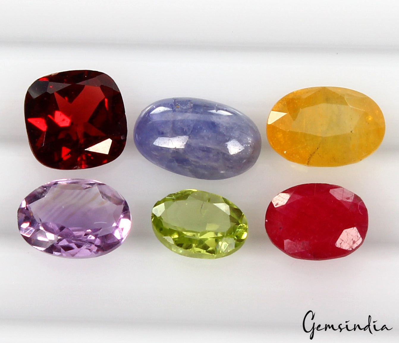 Lot of Natural Stones Semi Precious Mix Cut Gems For Jewelry Collection 6 Pcs