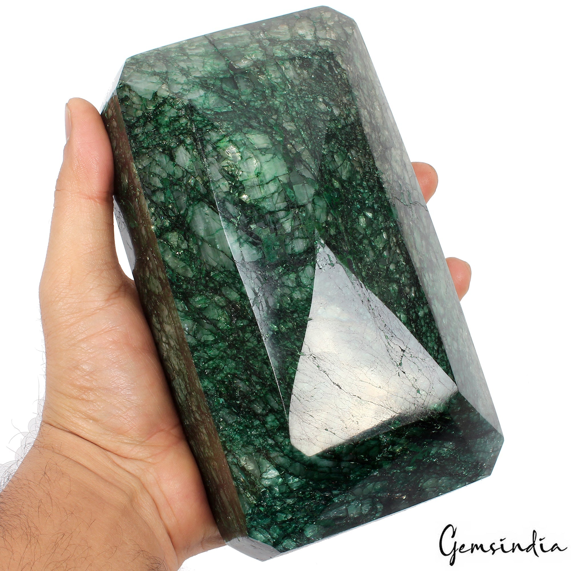 Earth mined 2.9 kilo Natural Green Emerald Octagon Cut Brazilian Large Gemstone