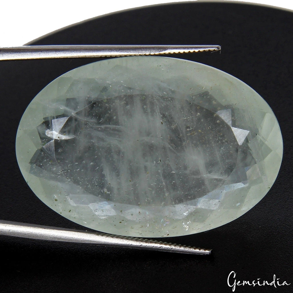 IGL&I Certified 40.80 Cts Natural Brazilian Untreated Blue Aquamarine Oval Gem