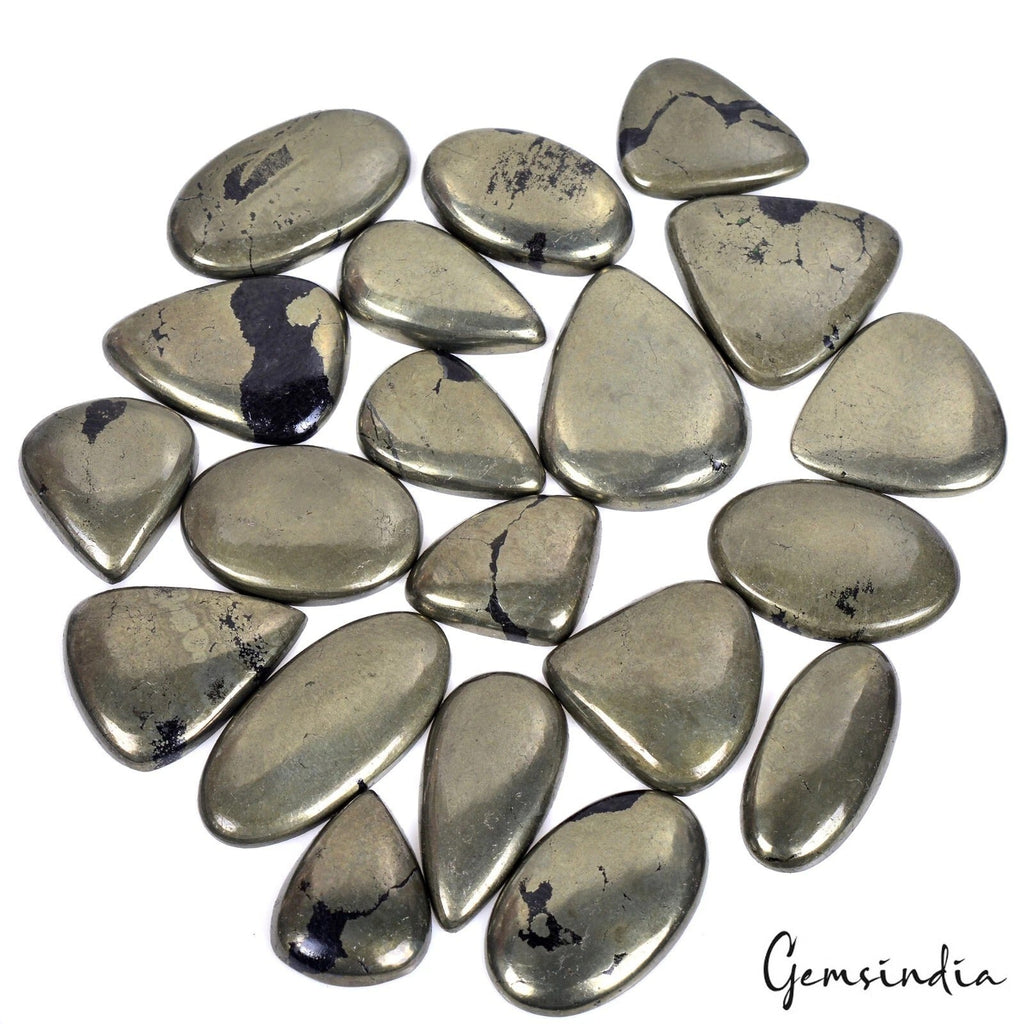 650 Cts Natural Untreated Apache Gold Pyrite Mix Cab Loose Wholesale Gems Lot