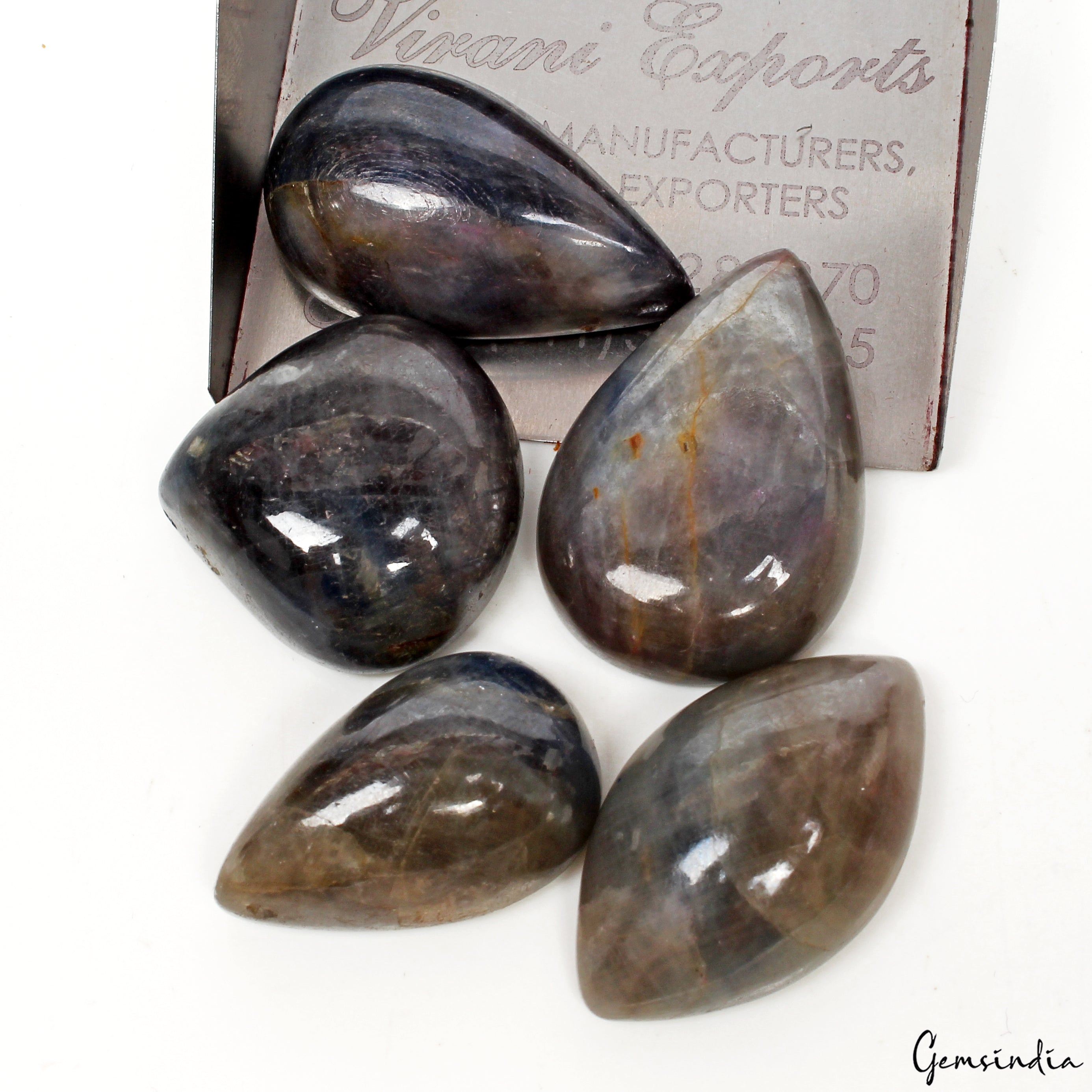 Untreated Blue Gray Sapphire 300Ct Mix Cabochon Loose 24-32mm Certified Gems Lot