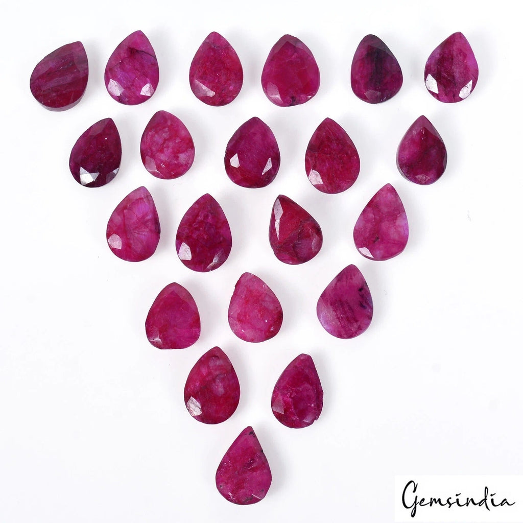 100Ct Natural Pink Beryl (Bixbite) 13-15mm Pear Loose Certified Gemstones~ 21 Pc
