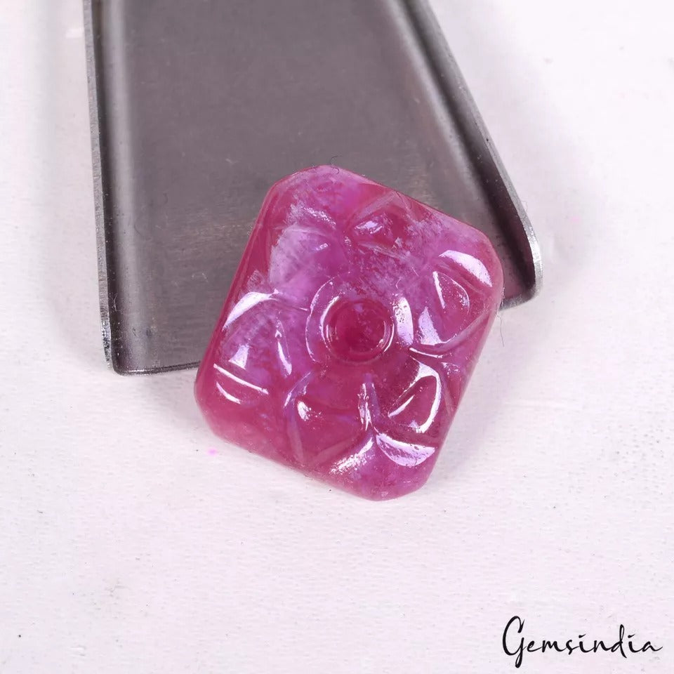 Ruby Loose Gemstone, Heated, Pink — 14x12x4mm, 12.70 Ct, Mozambique