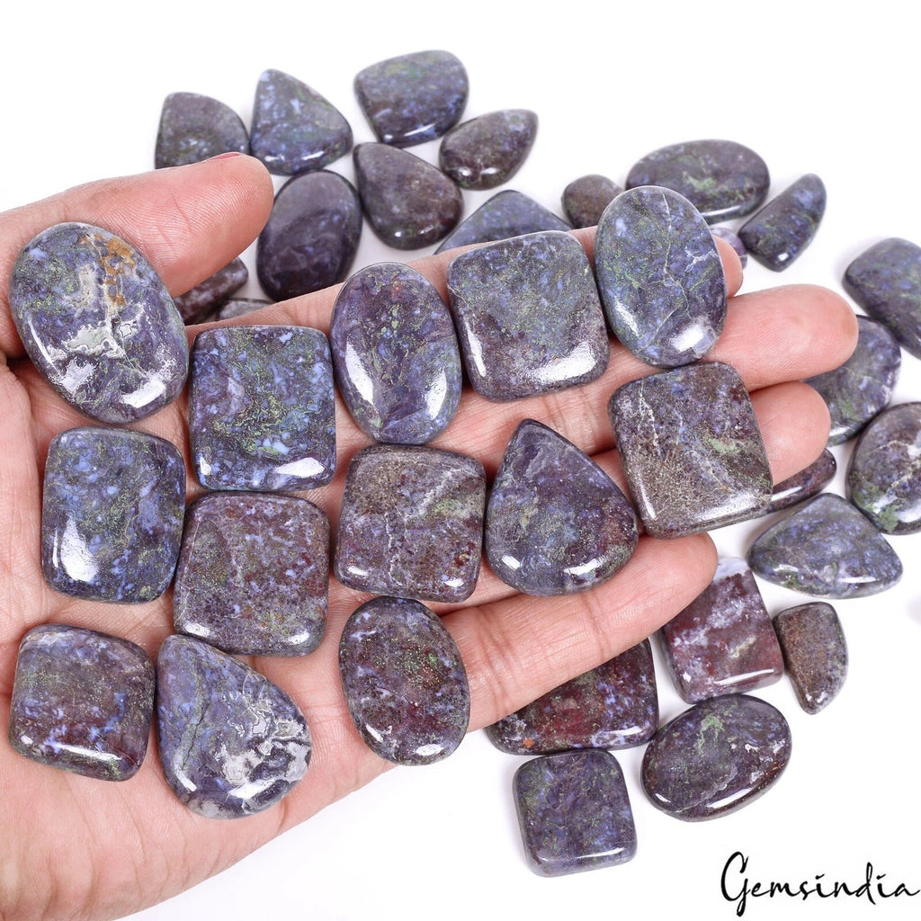 1020 Cts/41 Pcs Natural Untreated Snow Flake Jasper Mix Cab Gems Lot For Jewelry