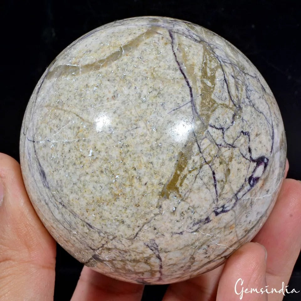3120 Cts Natural Lapis Calcite Matrix Huge Gem Sphere Crystal Healing Mineral 3"