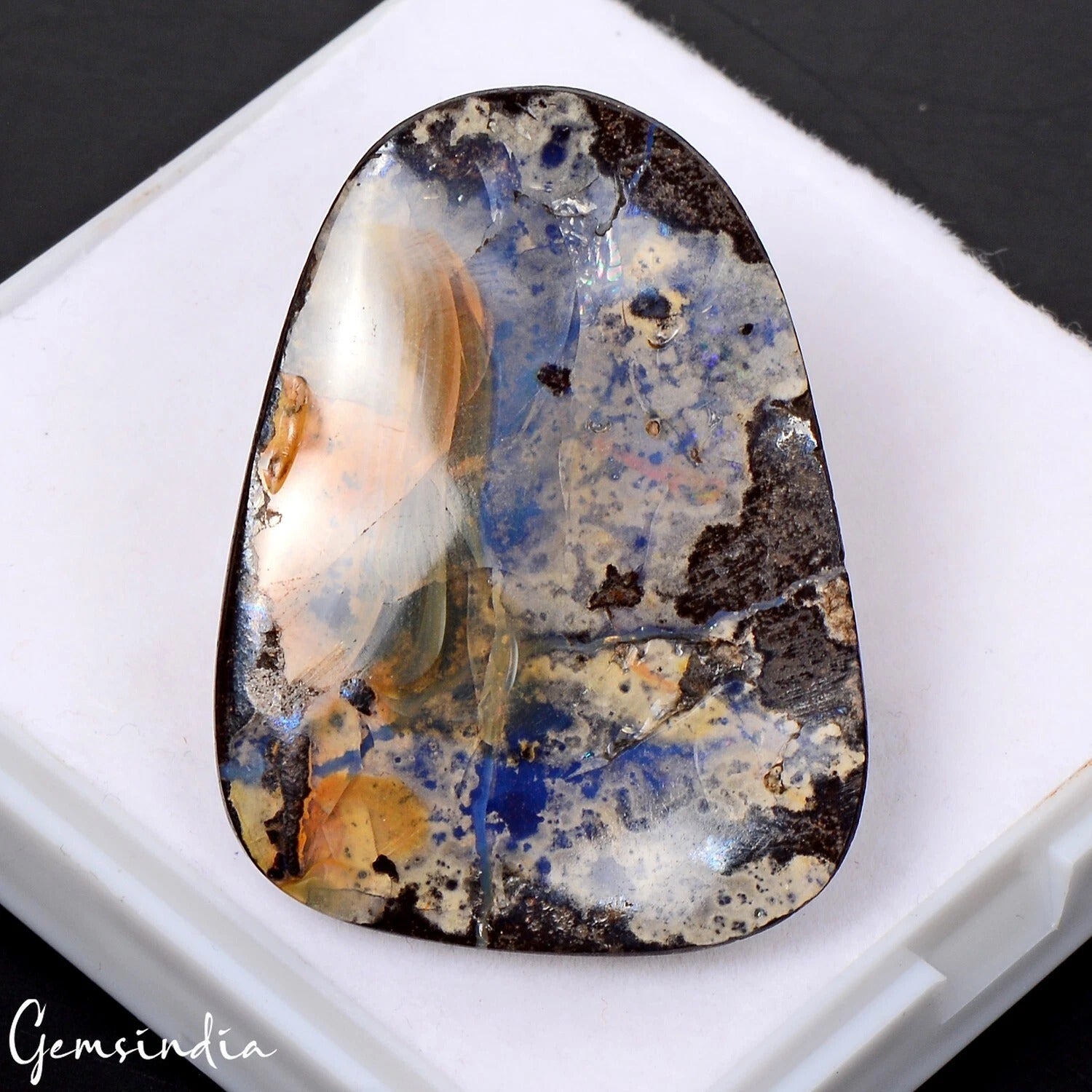 77.50 Ct Free Form Cabochon Natural Winton Matrix Boulder Opal - Queensland Gem