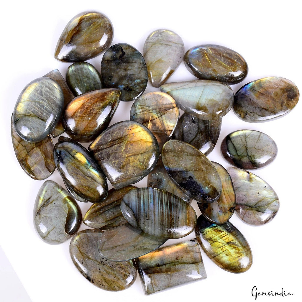Labradorite Lot, Cabochon, Untreated — 29 Pieces, 22mm to 33mm, 720 Ct
