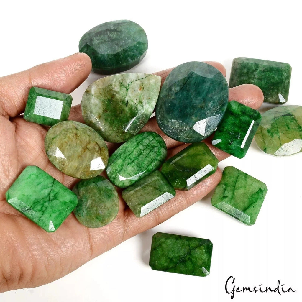 Natural Green Brazilian Mix Faceted Emerald Earth Mined 1570 Ct Loose Gems Lot