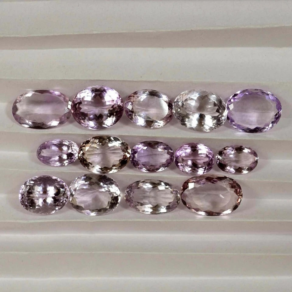 157.50 Ct Natural Untreated Brazilian Amethyst Oval Loose Gems Lot For Jewelry