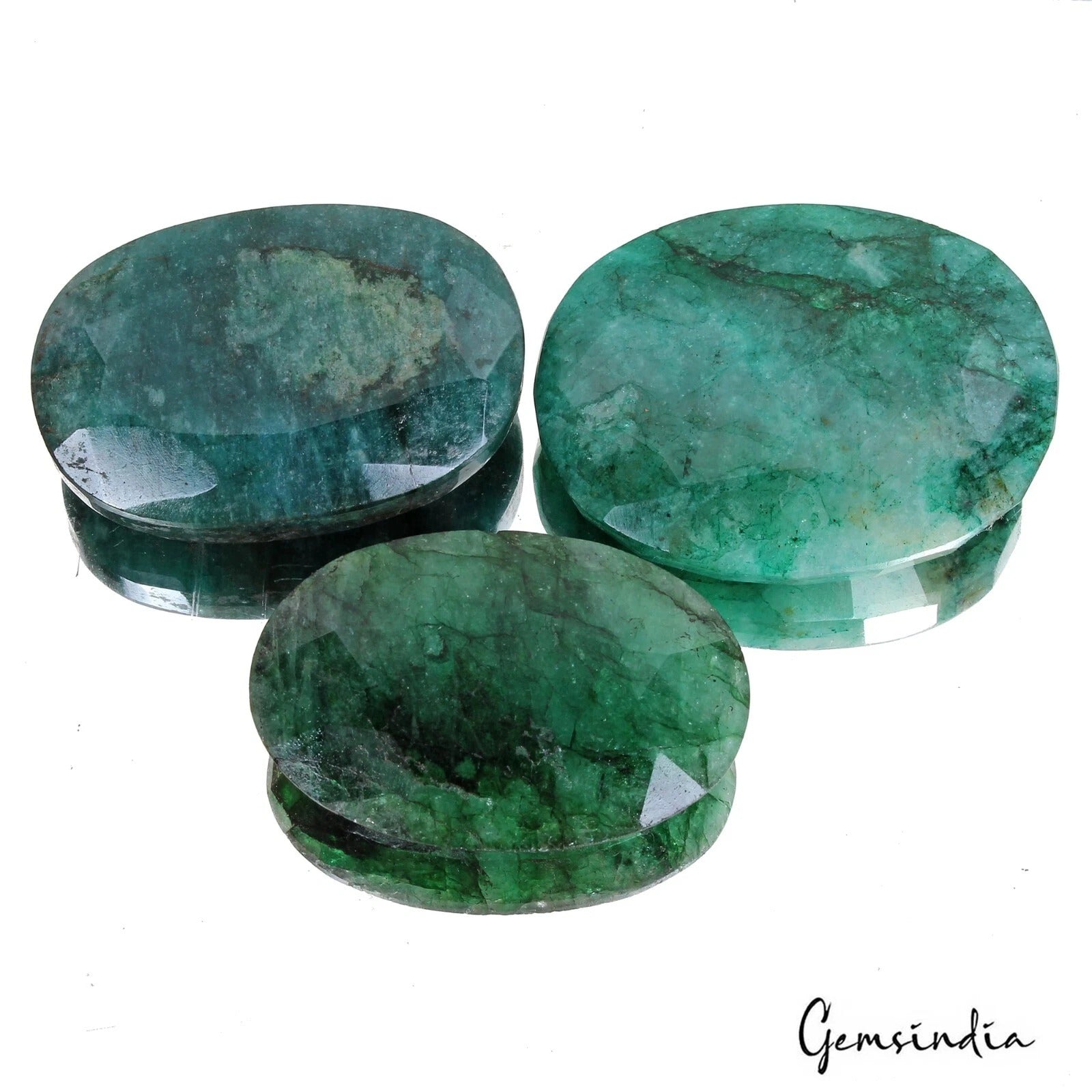 1020 Cts/3 Pcs Natural Brazilian Green Emerald Oval Cut Loose Wholesale Gems Lot