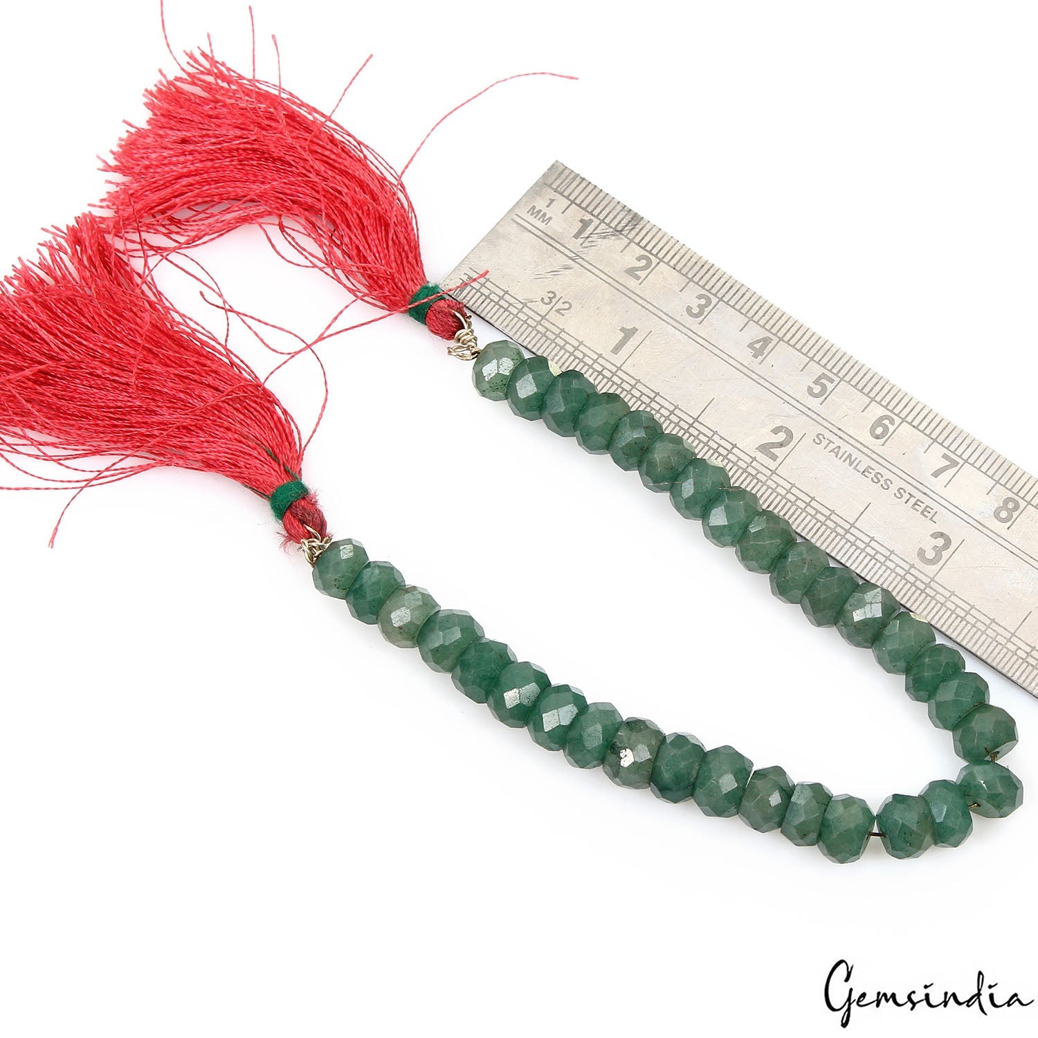 110 Cts/33 Pcs Natural Green Quartz Round Cut Drill Loose Beads Gems Strand 7"
