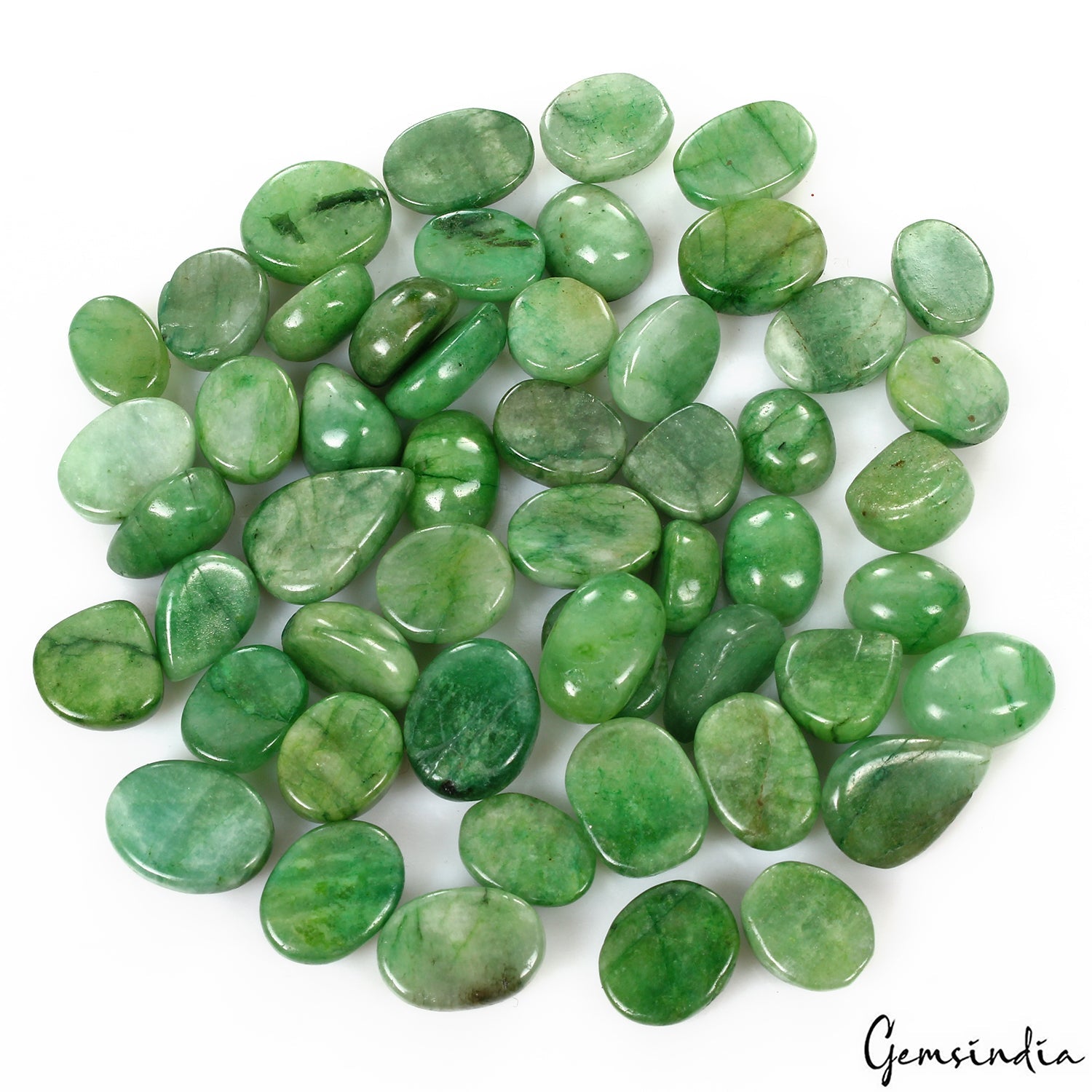 510 Cts/52 Pcs Natural Brazilian Green Emerald Mixed Cab Loose Gems For Jewelry