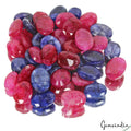 470 Ct/46 Pcs Natural Red Blue Beryl Oval Faceted Cut Loose Gems Lot For Jewelry