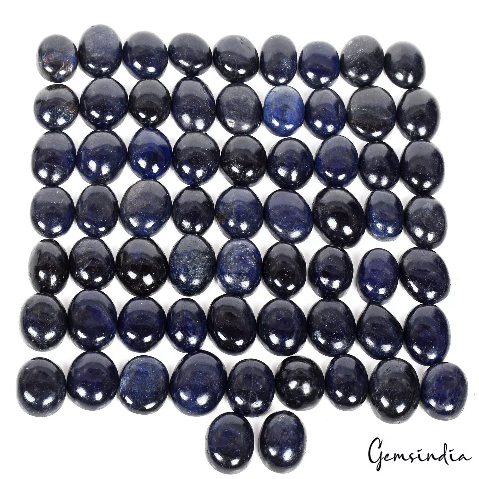 1450 Ct Natural Deep Blue Sapphire Oval Cabochon 16- 21mm Loose Gemstones/ 65 Pc