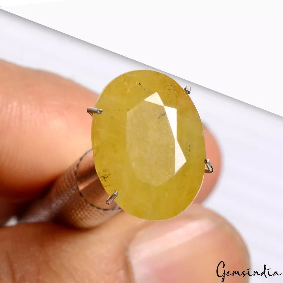 Yellow Sapphire Loose Gemstone, Untreated — 14x10x7 mm, 10.40 Ct, Sri Lanka