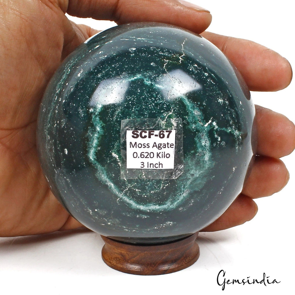3100 Cts Natural Untreated Green Moss Agate Healing Crystal Sphere Huge Gem 3"