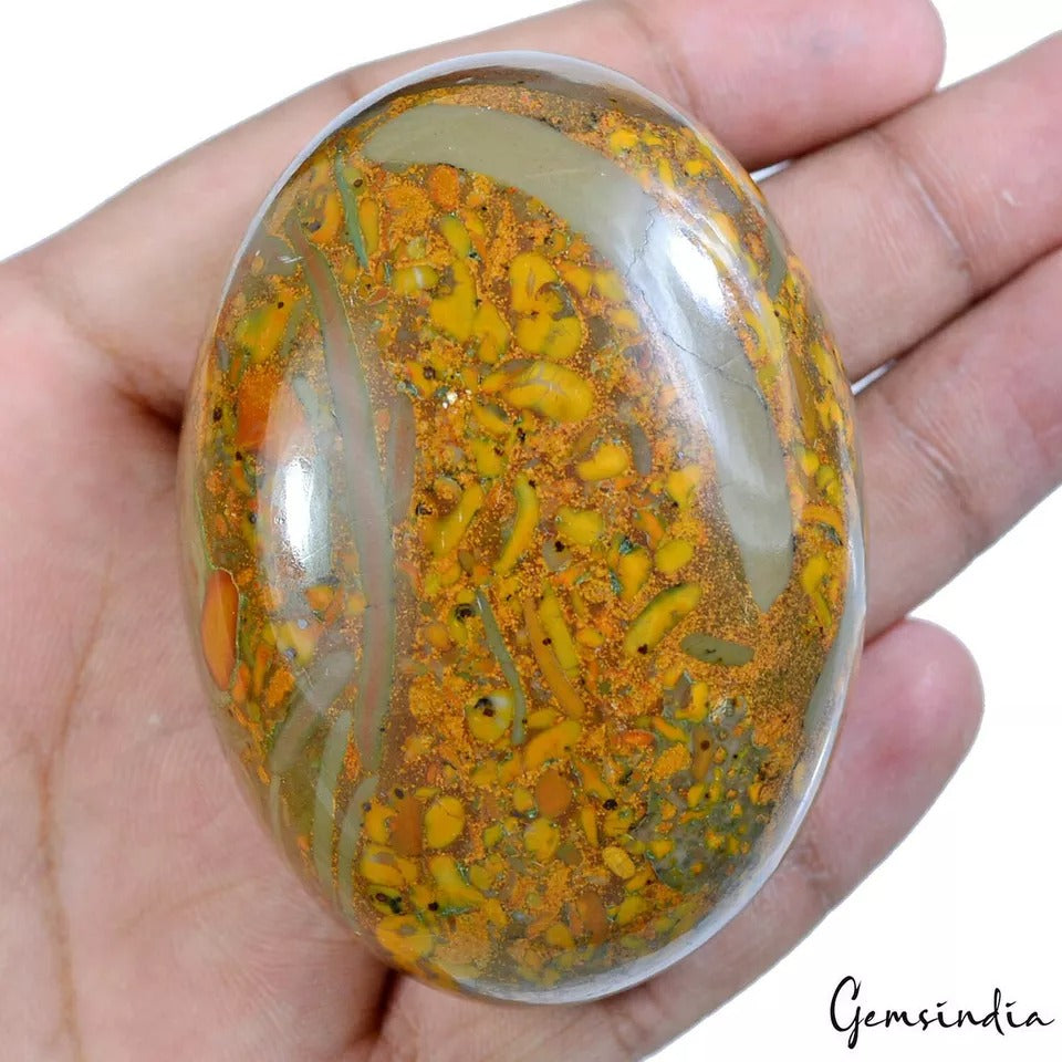 900 Cts Natural Untreated Bi Color Fruit Jasper Oval Cab Loose Gems For Jewelry