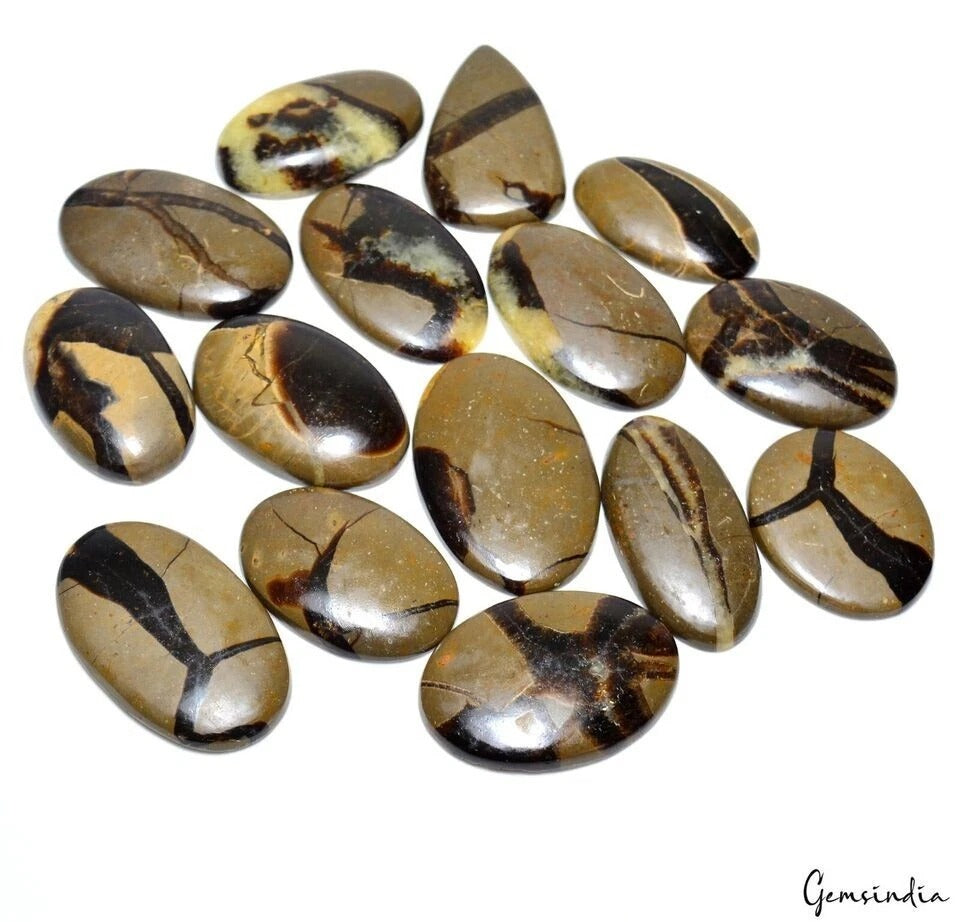 Septarian Lot, Cabochon, Untreated — 15 Pieces, 35mm to 45mm, 750 Ct