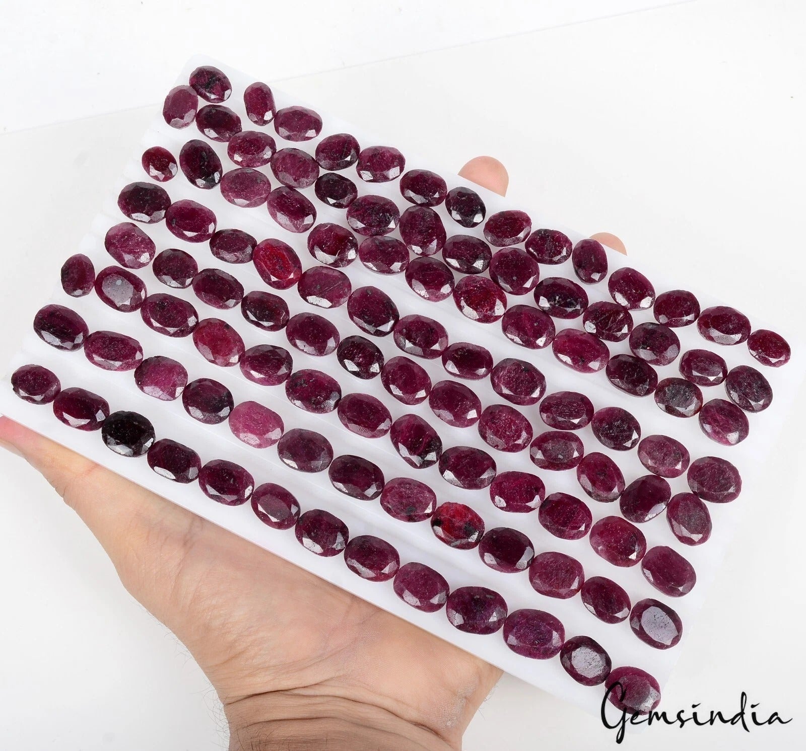 Certified 1500 Cts/105 Pcs Natural African Red Ruby Oval Loose Gems For Jewelry