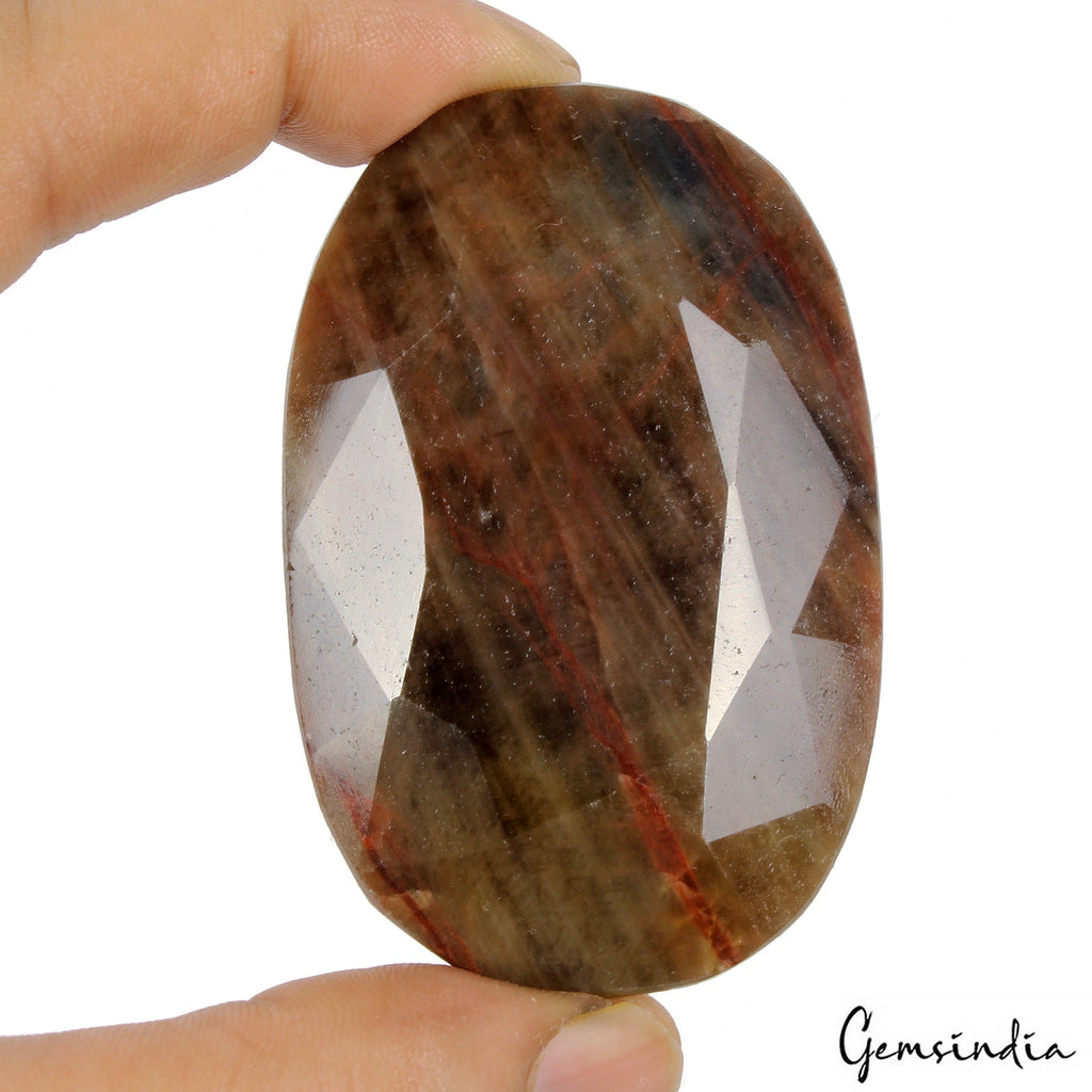 670Ct Natural Untreated Brown Sapphire w/Red Streaks Oval Cut Certified Gemstone
