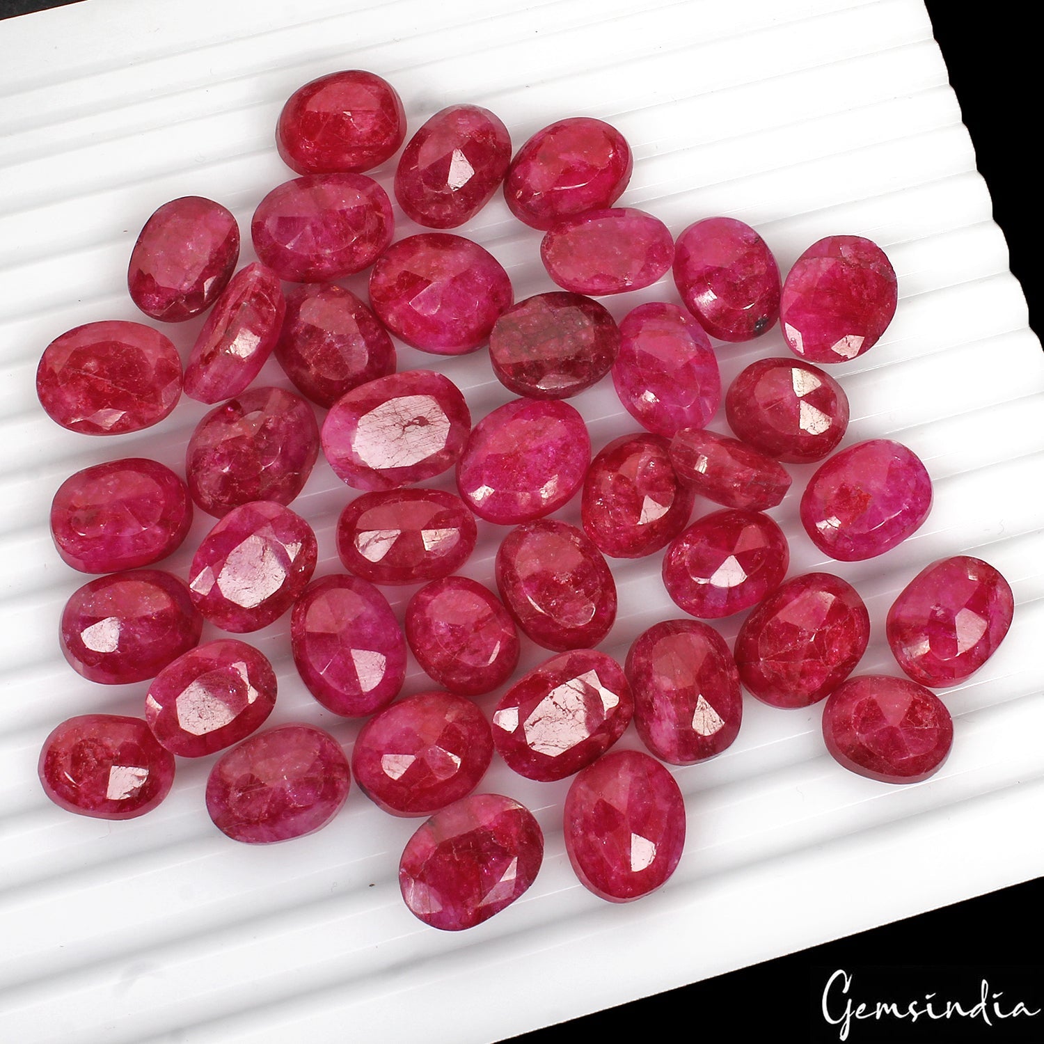 430 Cts/40 Pcs Natural Red Pink Beryl Oval Faceted Loose Gems Lot For Jewelry