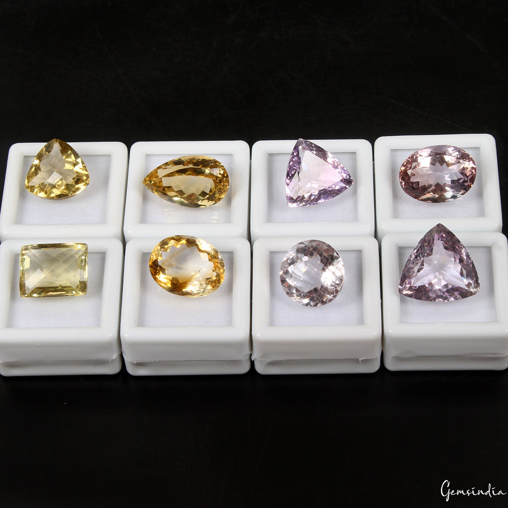 VVS Natural Amethyst CItrine Top Quality Mix Cut Sparkling Gemstones 113.70 Cts