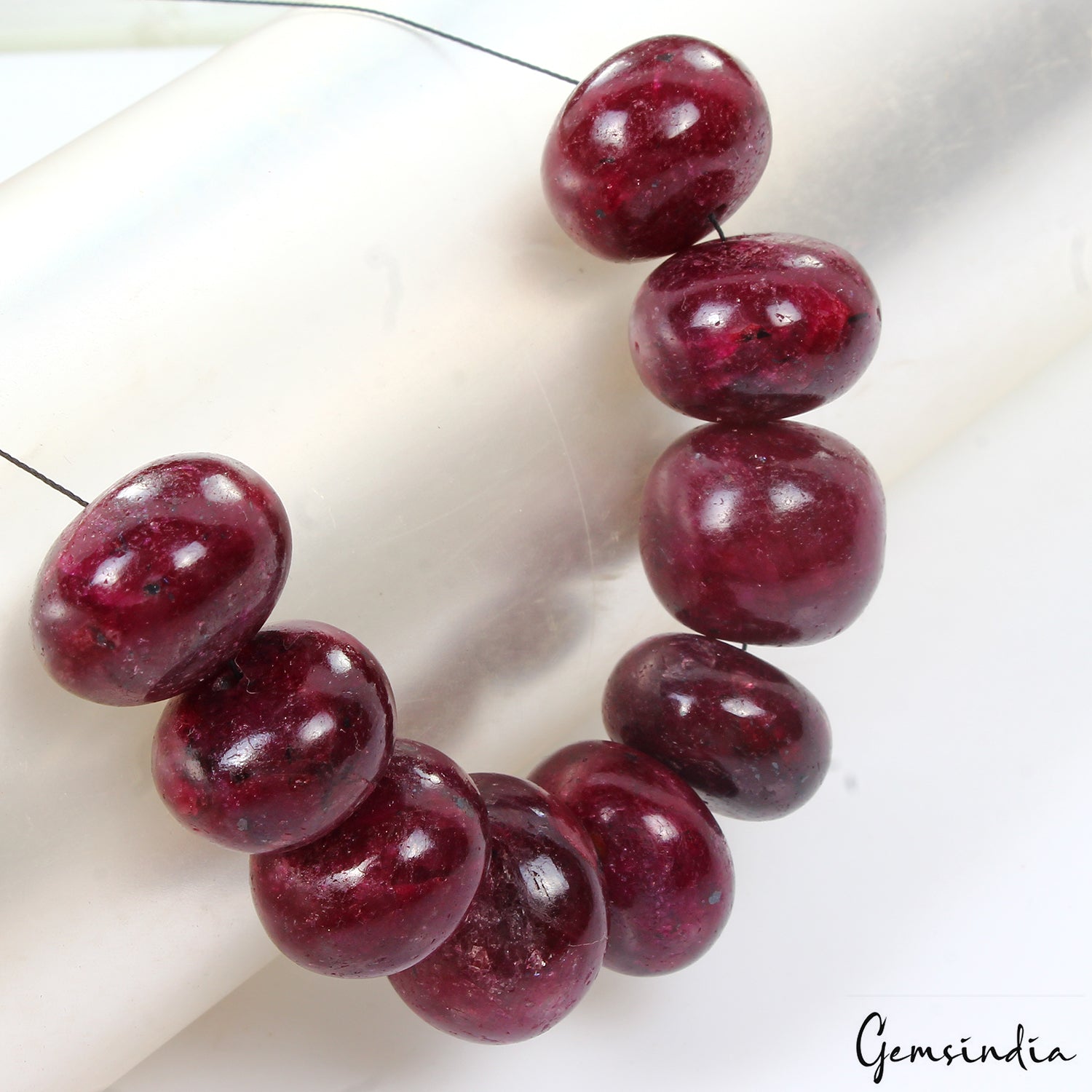 470 Ct Natural Red Ruby Round Cabochon Bead Center Drilled Loose Gems 17-20mm
