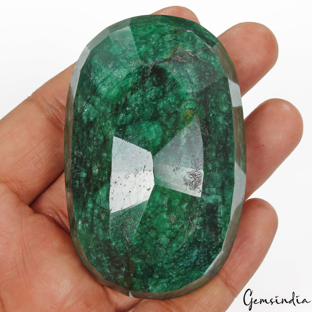 Certified 700 Ct Natural Brazilian Green Emerald Oval Faceted Cut Huge Loose Gem