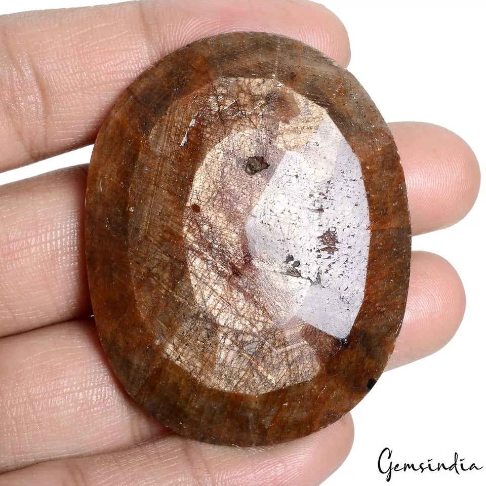 Sapphire Loose Gemstone, Untreated, Brown — 56 x 44 x 11mm, 300 Ct, Madagascar