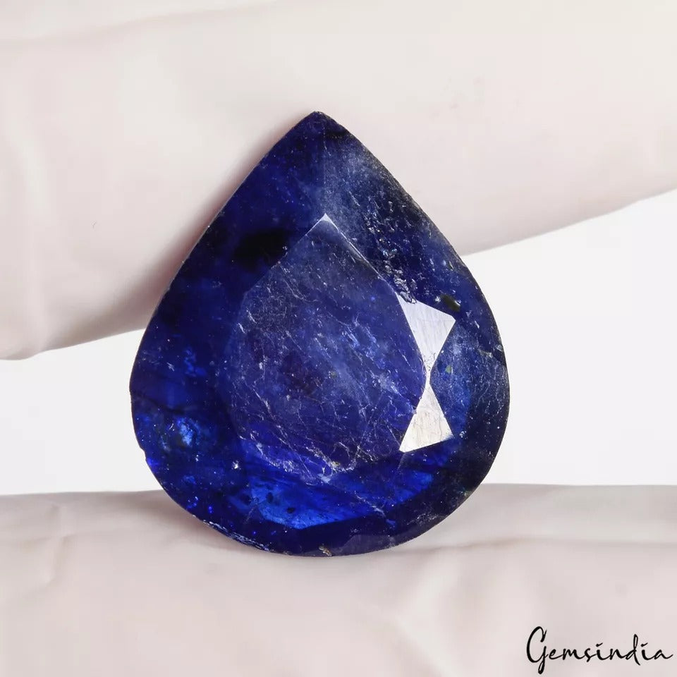 Ceylon Sapphire Loose Gemstone, Pear Cut, Heated — 20 x 17 x 6mm, 21.40 Ct, Sri Lanka