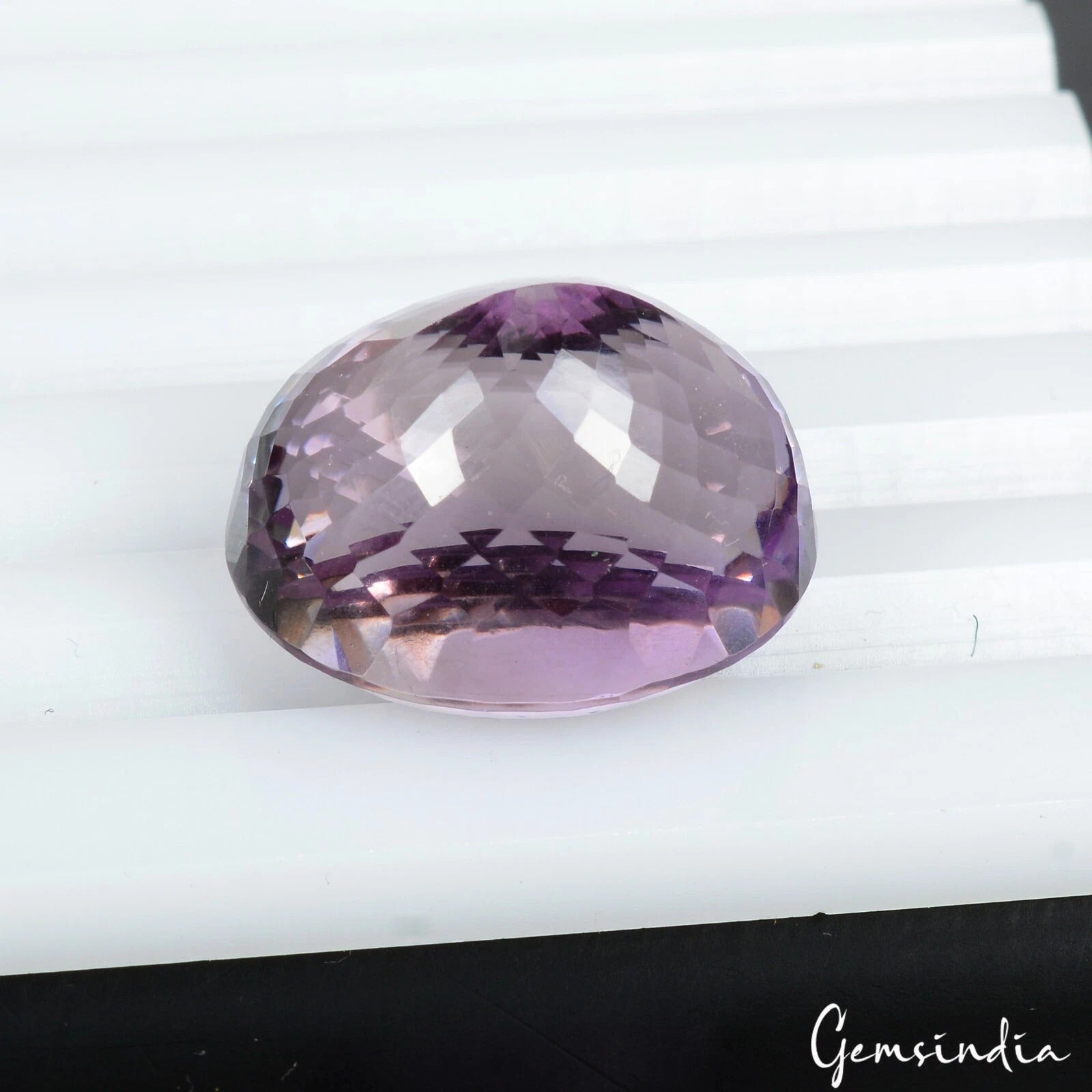 Certified 35.95Ct Natural Brazilian Untreated Purple Amethyst Oval Cut Loose Gem