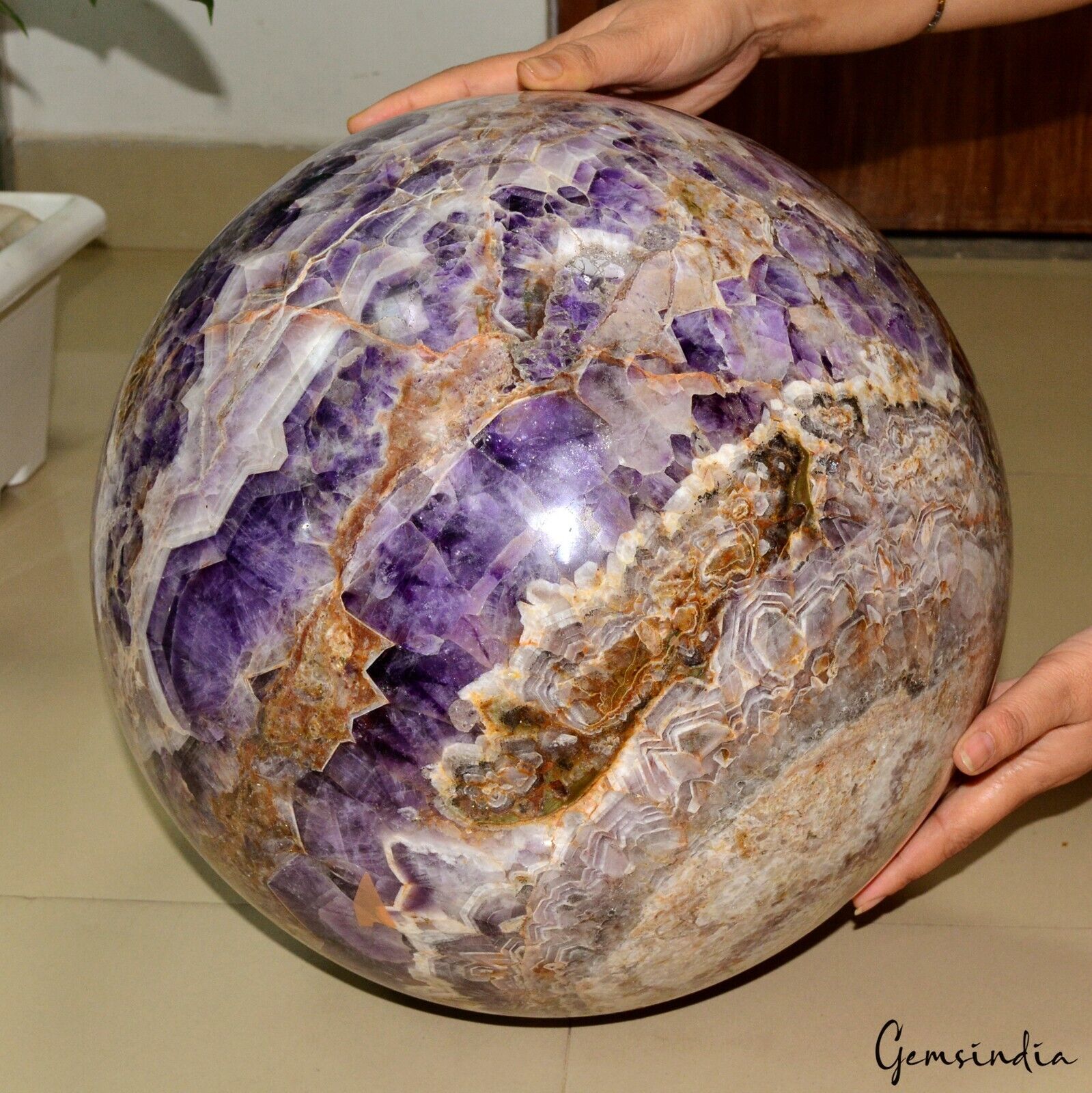 66 Kilo/ 145 lbs Unique Amethyst Sphere Ball Crystal Healing Gemstone 15" Large