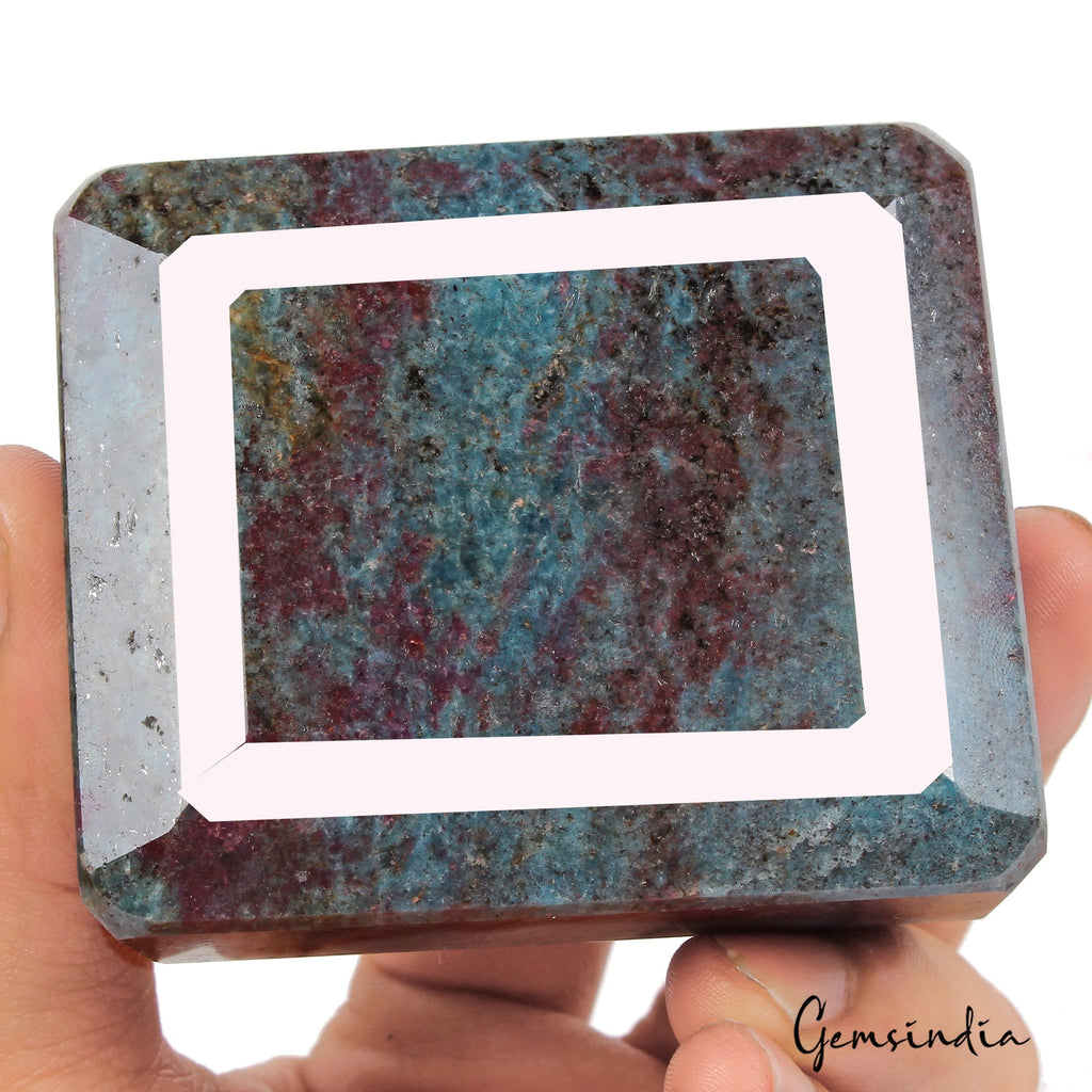 3600 Ct Natural Red Blue Green Ruby Kyanite Octagon Cut Faceted Earth Mined Gems