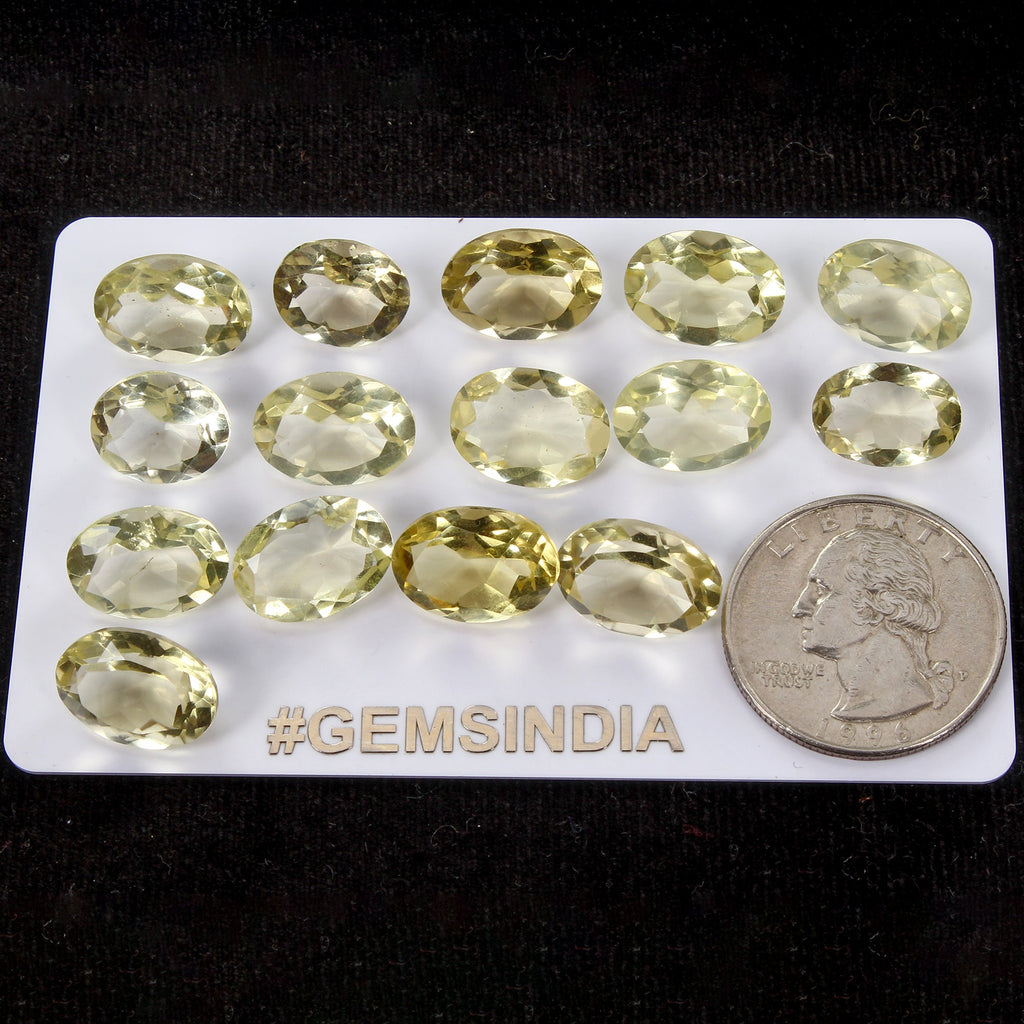 Certified 79.50 Ct Natural Lemon Citrine Quartz Oval Cut 12-14mm Untreated Gems