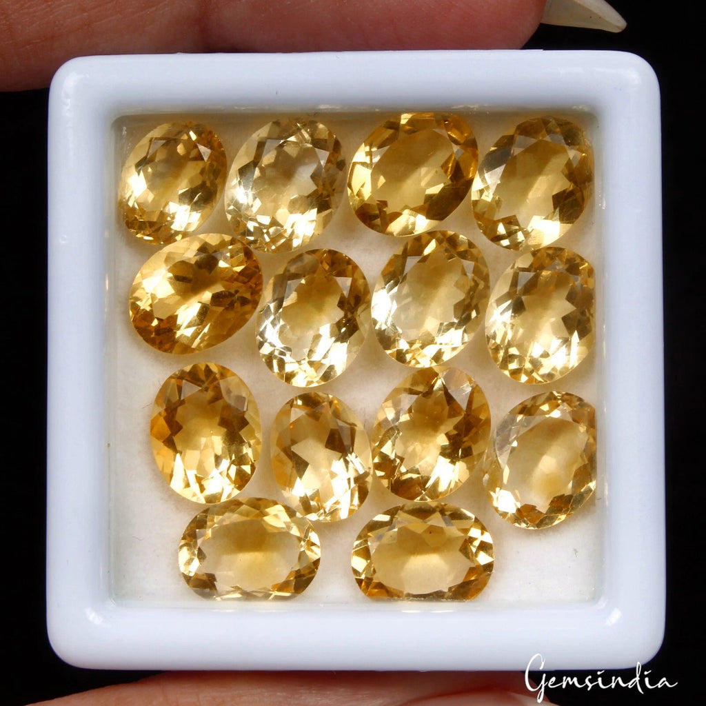 29.40 Ct/ 9x7mm Natural Yellow Citrine Oval Cut Loose Unheated Gemstones, Brazil