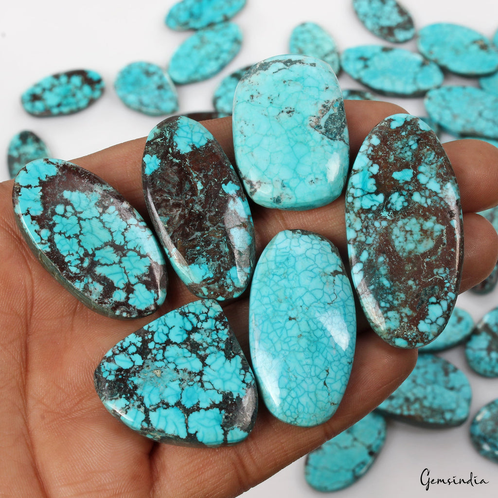 2500 Ct Lot A+ Spiderweb Turquoise Blue Green Pear/Oval Cut Loose Gemstone 55 Pc