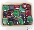 9Kilo Natural Ruby Emerald Sapphire Mix Cut Museum Size Loose Gemstones 70-116mm