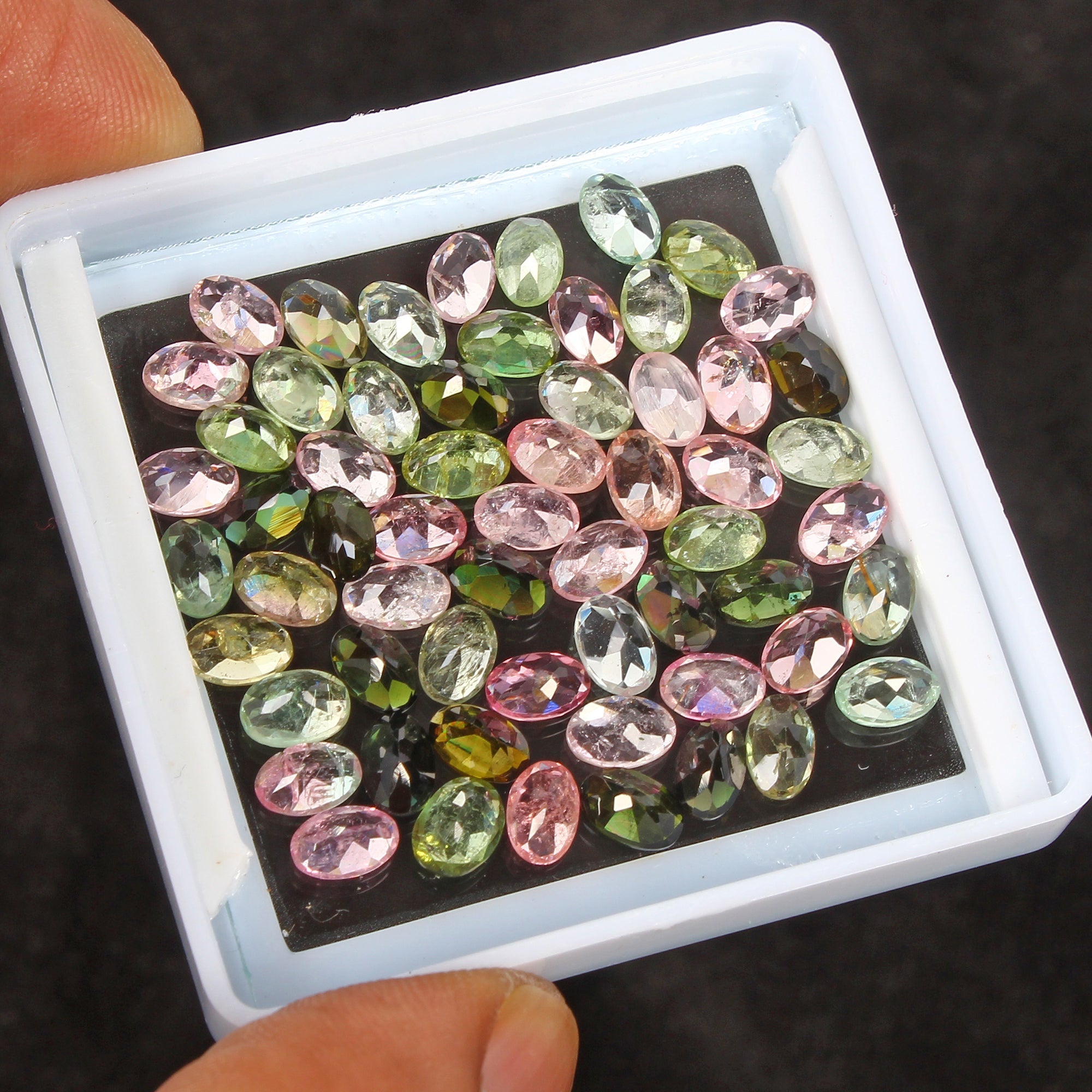 60 Pcs Natural Multi Tourmaline 6x4mm Oval Cut Loose Untreated Gemstones~24.80Ct