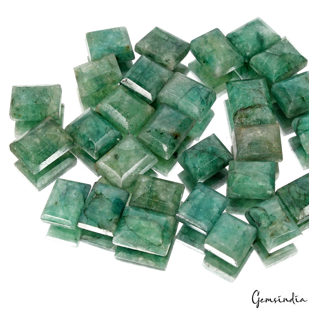 520 Ct Natural Green Emerald Rectangular Cut Faceted Loose Wholesale Gems Lot