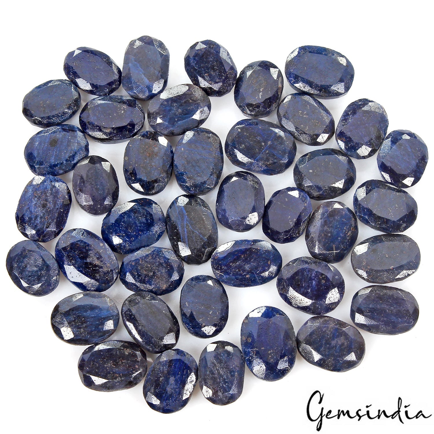 830 Ct/42 Pcs Natural Blue Sapphire Oval Cut Loose Ring Size Wholesale Gems Lot